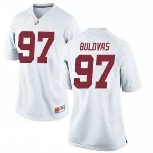 Women's Alabama Crimson Tide #97 Joseph Bulovas White Replica NCAA College Football Jersey 2403FMLM7